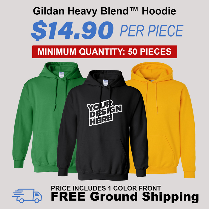Gildan Heavy Blend Hoodie Package (50 Piece Minimum)