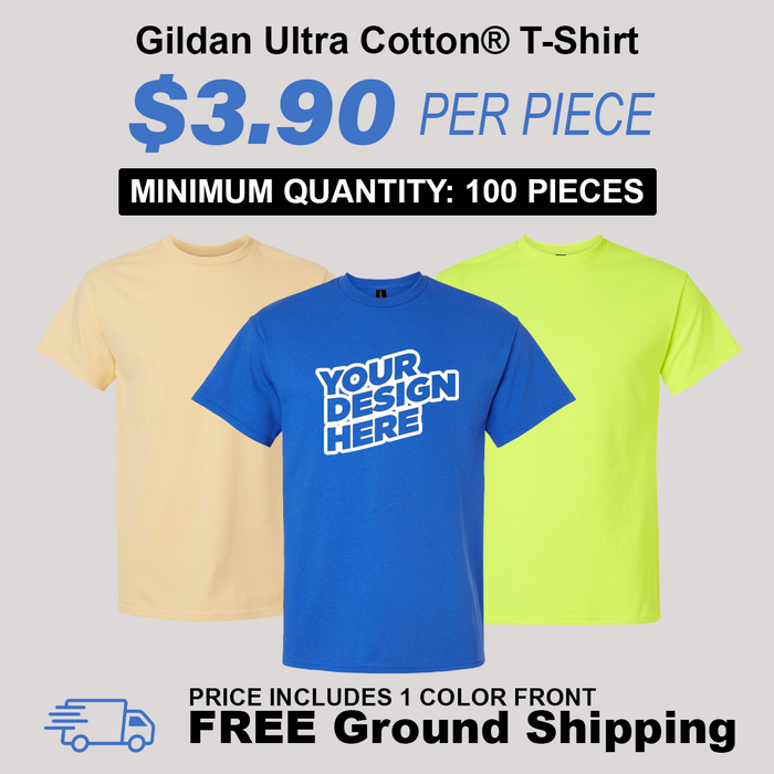 Gildan Ultra Cotton T-Shirt Package (100 Piece Minimum)