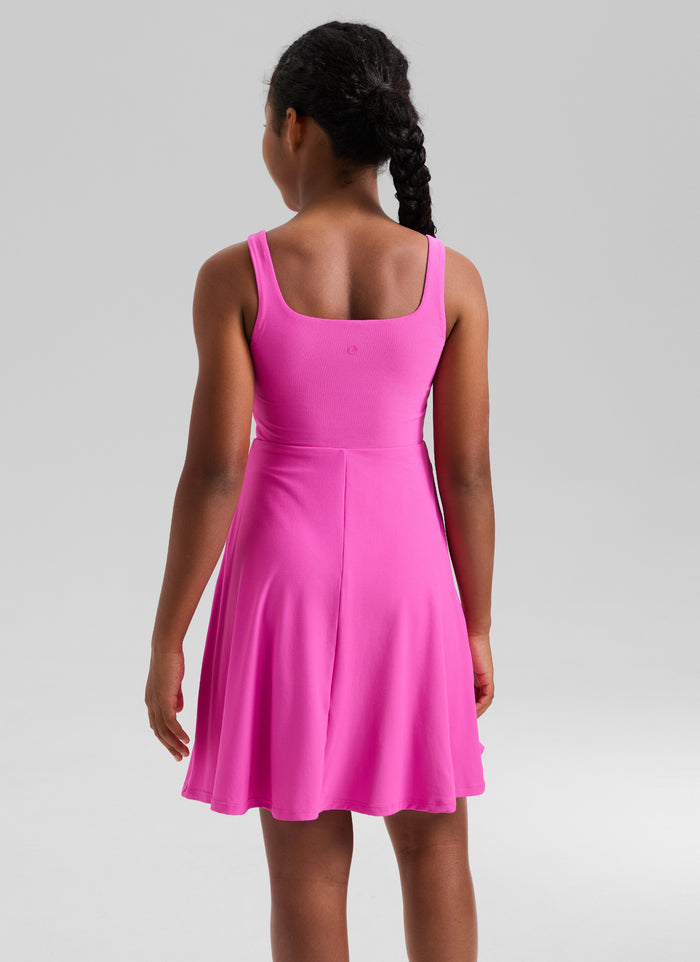 CRZ YOGA Women's Cloudweight Casual Double Lined Pocket Midi Dress Light Purple