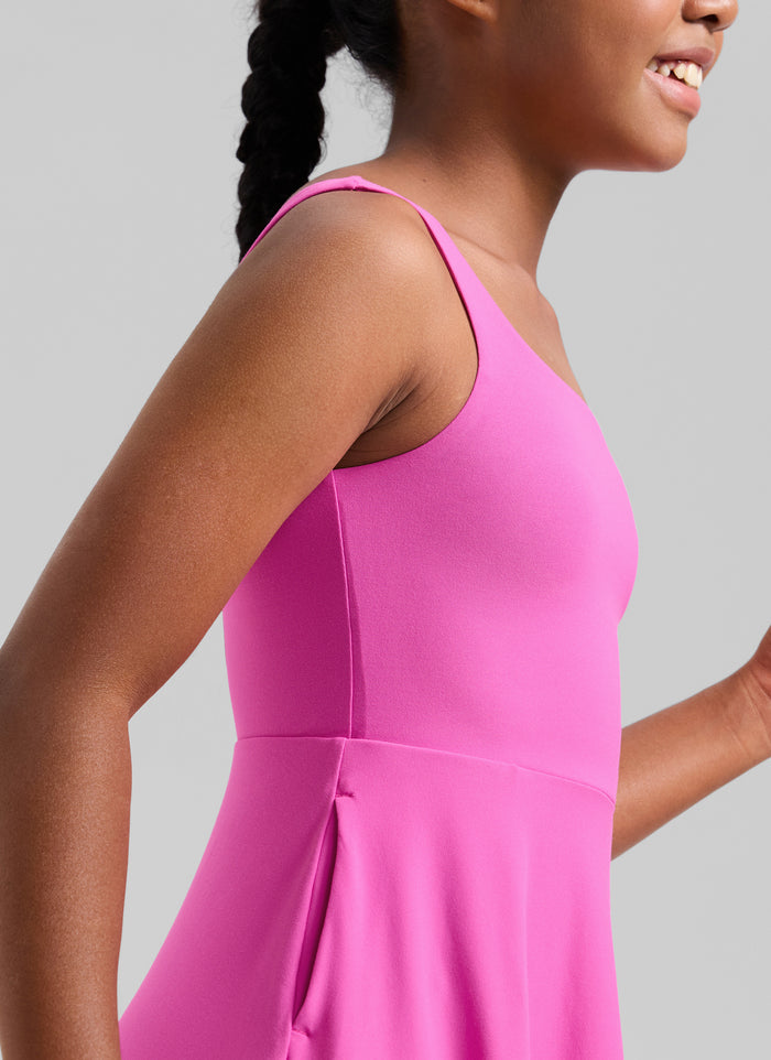 CRZ YOGA Women's Cloudweight Casual Double Lined Pocket Midi Dress Light Purple