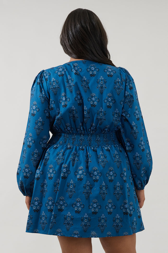 Girna Long Sleeve Mini Dress Gardena Floral Curve
