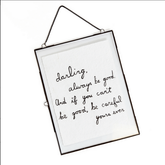 Glass and Metal Wall Hanging Picture Frame With Chain - Adored A Lovely Boutique