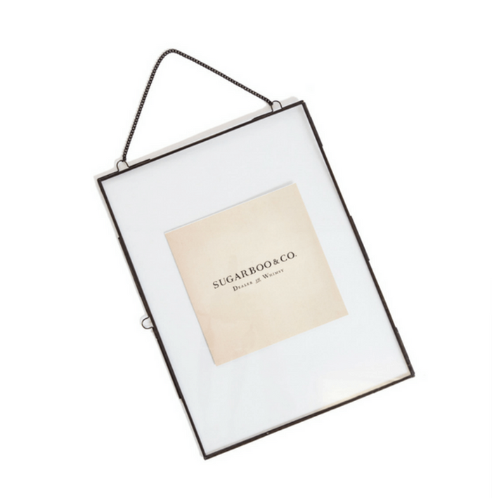Glass and Metal Wall Hanging Picture Frame With Chain - Adored A Lovely Boutique