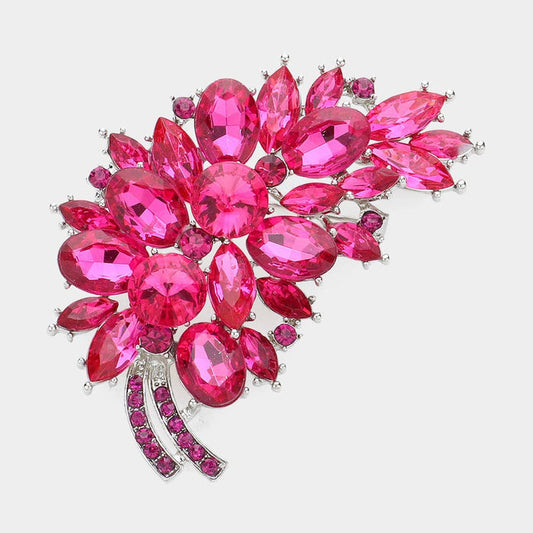 Style the Glass Crystal Leaf Pin Brooch exclusively at Born To Glam