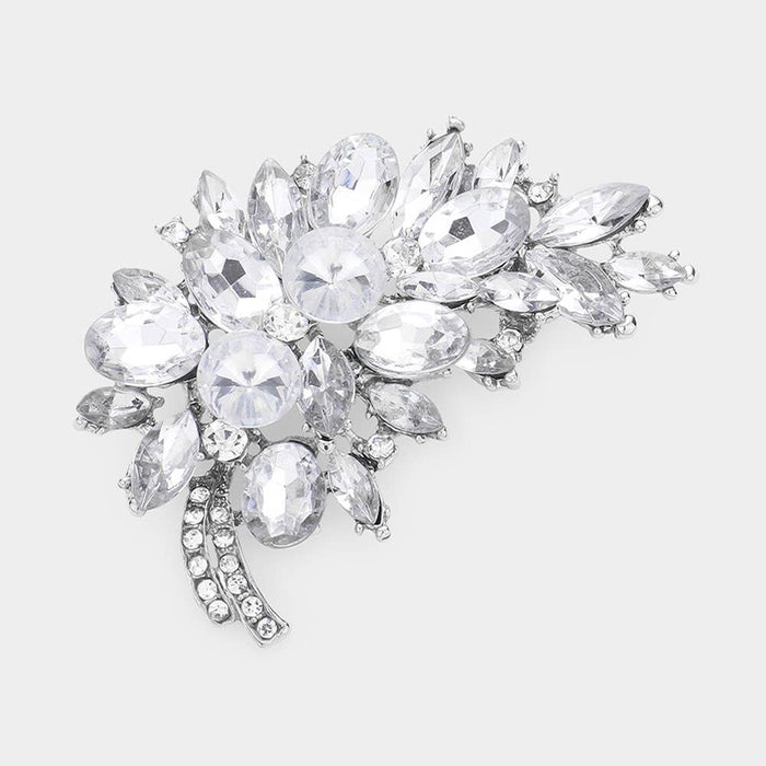 Style the Glass Crystal Leaf Pin Brooch exclusively at Born To Glam