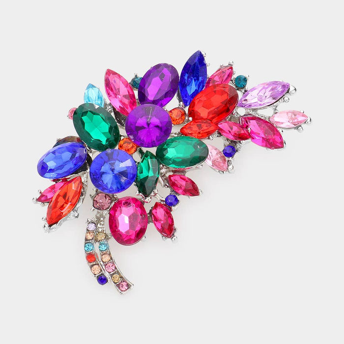 Style the Glass Crystal Leaf Pin Brooch exclusively at Born To Glam