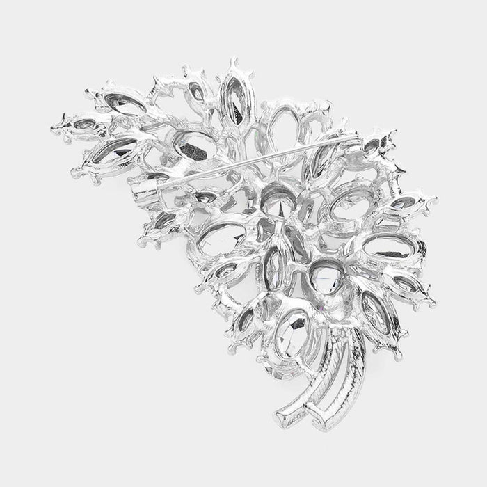 Style the Glass Crystal Leaf Pin Brooch exclusively at Born To Glam