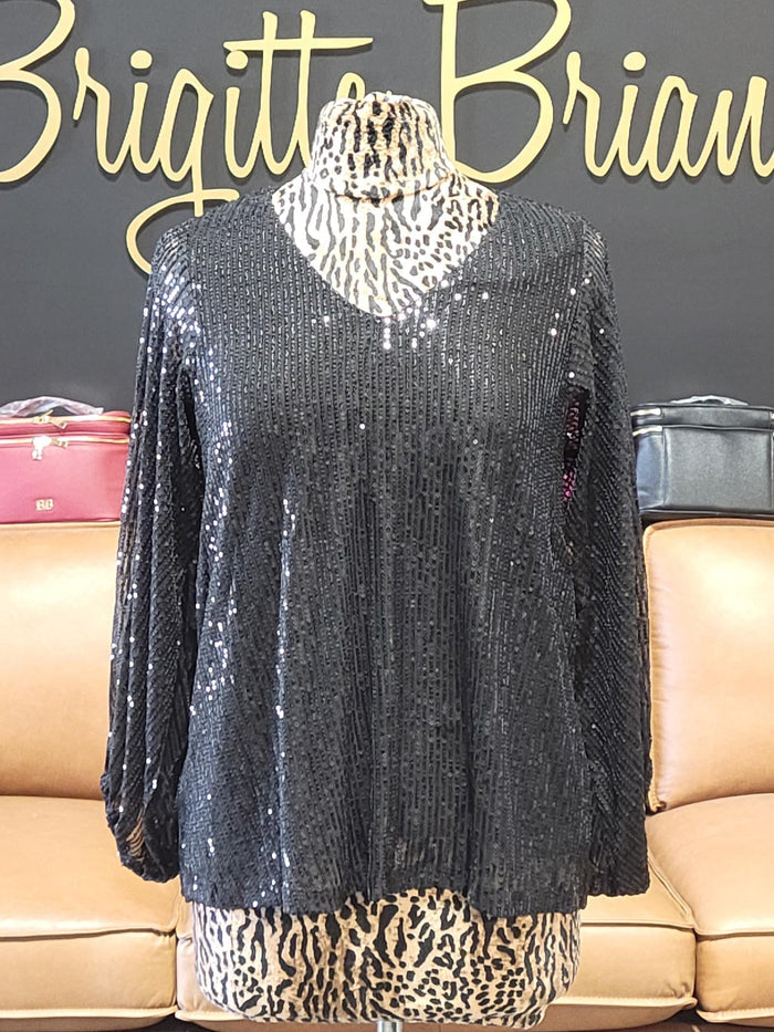 Gloria Sequin Blouse - SexyModest Boutique