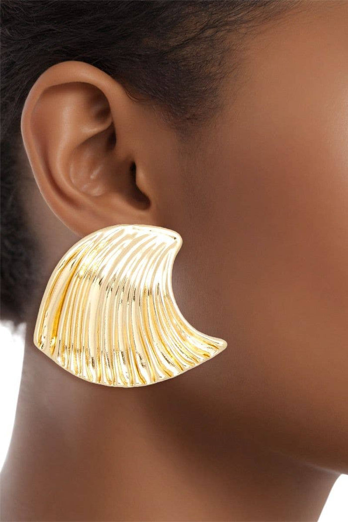 Style the Gold Ocean Stud Earrings exclusively at Born To Glam