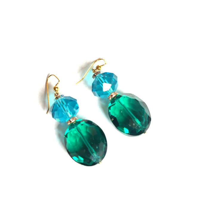Style the Green Crystal Drop Earring exclusively at Born To Glam