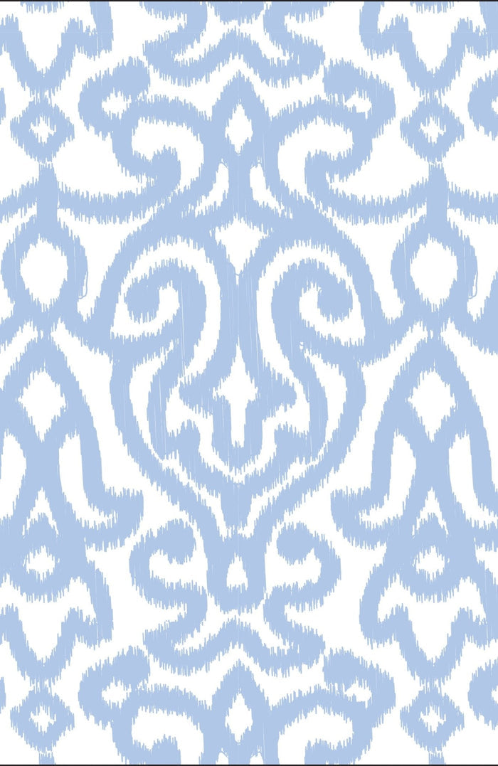 Decorative pattern with light blue shapes on a white background