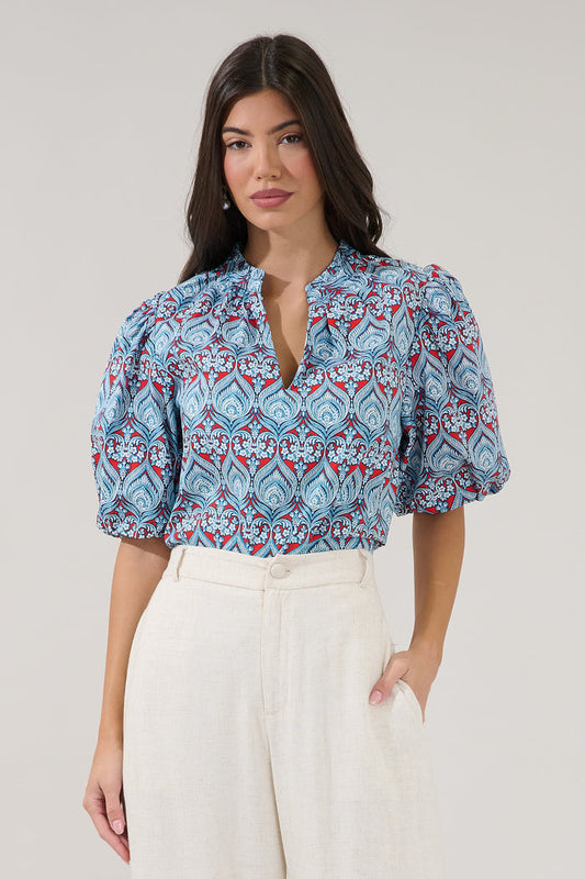 Gretna Ruffle Blouse Floral