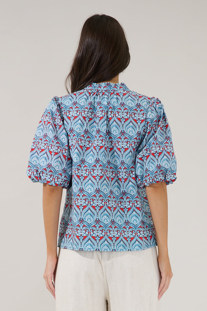 Gretna Ruffle Blouse Floral