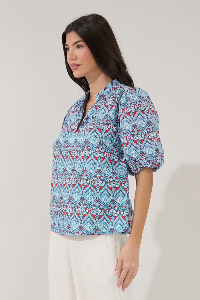 Gretna Ruffle Blouse Floral