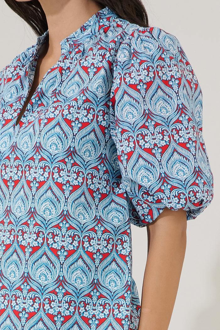 Gretna Ruffle Blouse Floral