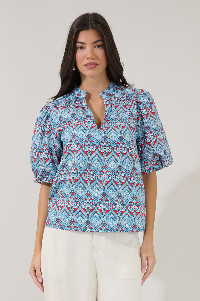 Gretna Ruffle Blouse Floral