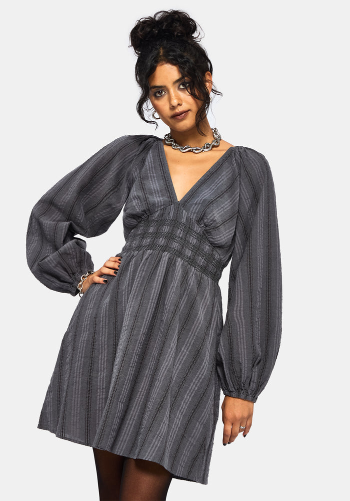 Grove Cotton Blend Stripe Smock Mini Dress