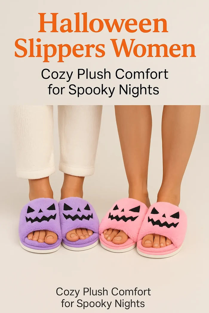 Halloween Women’s Warm Home Slippers – Cute & Cozy