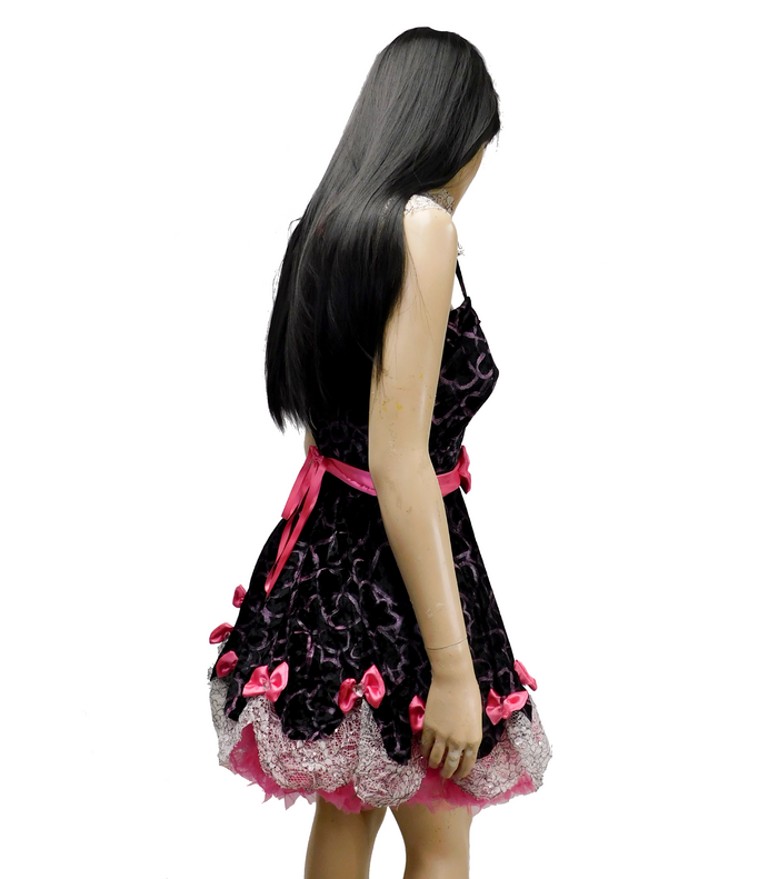 Hand Painted Velvet Heart Dress Gothic Vampire School Girl Cosplay Costume