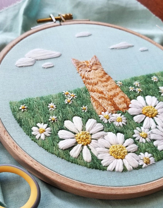 Happy Cat Embroidery Kit, Jessica Long Embroidery