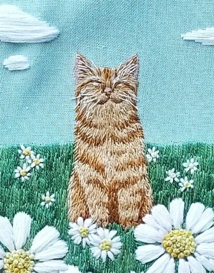 Happy Cat Embroidery Kit, Jessica Long Embroidery