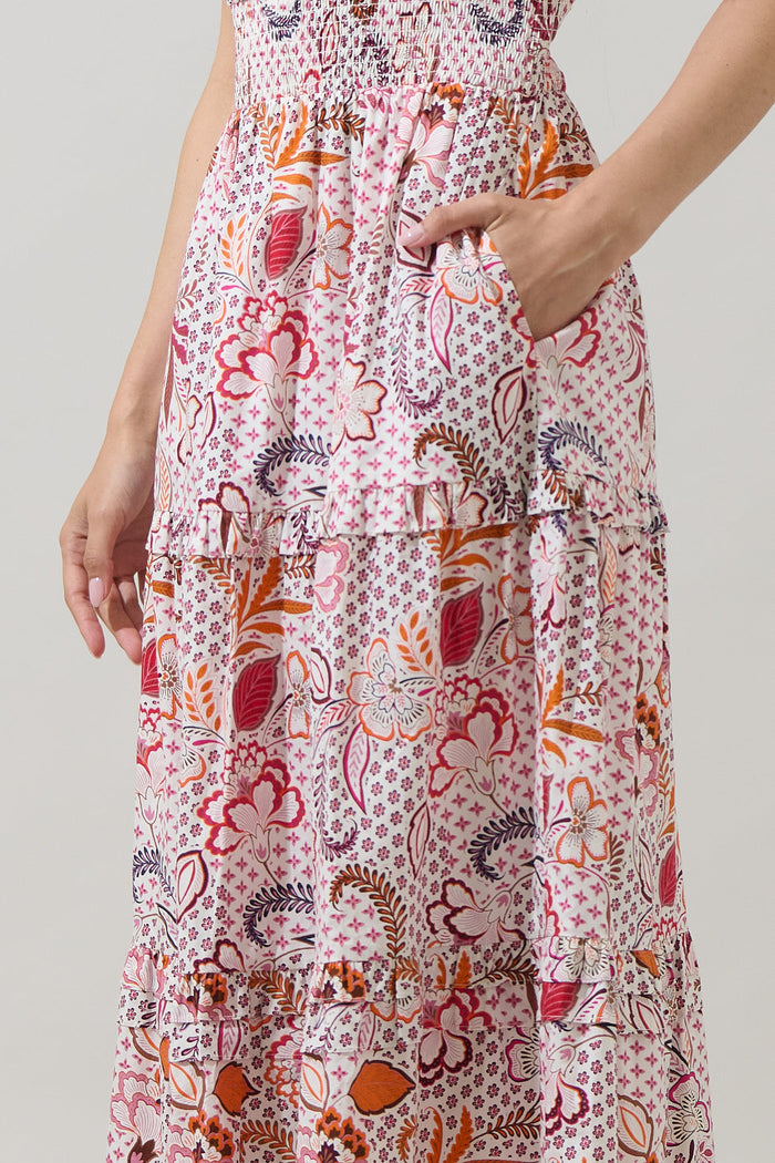 Hendry Floral Palmer Poplin Tiered Maxi Dress