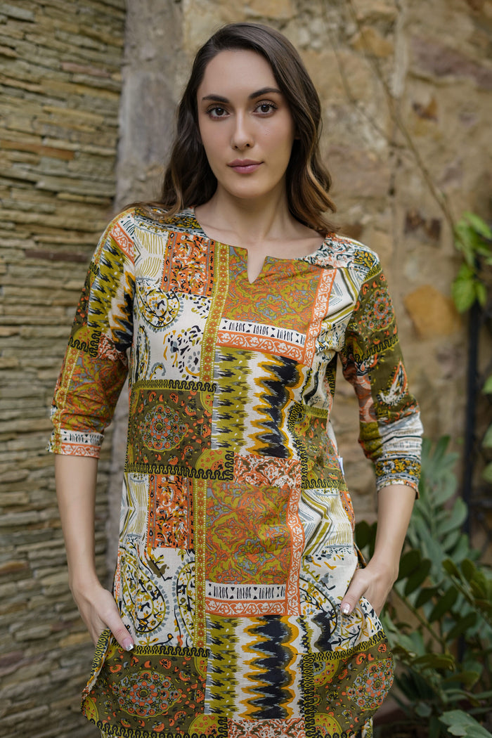 Henna Hues Cotton Palazzo Loungewear Set
