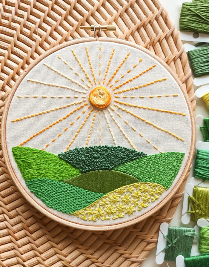 Here Comes the Sun Embroidery Kit, EmBeaRoidery
