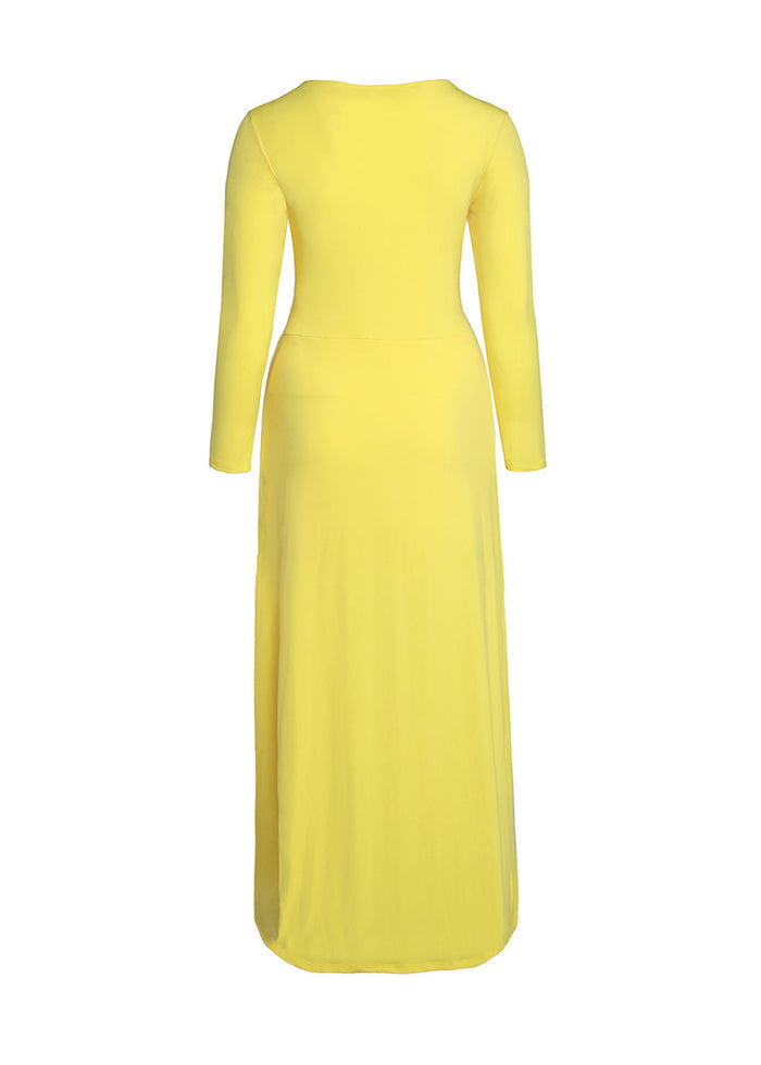 Hi Curvy bright yellow romper with a long slit open front Made in USA