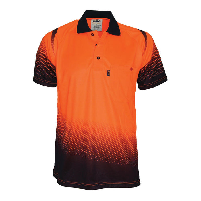 Hi Vis Cool Breathe Hi Vis Sublimated Ocean Polo S/S 3568