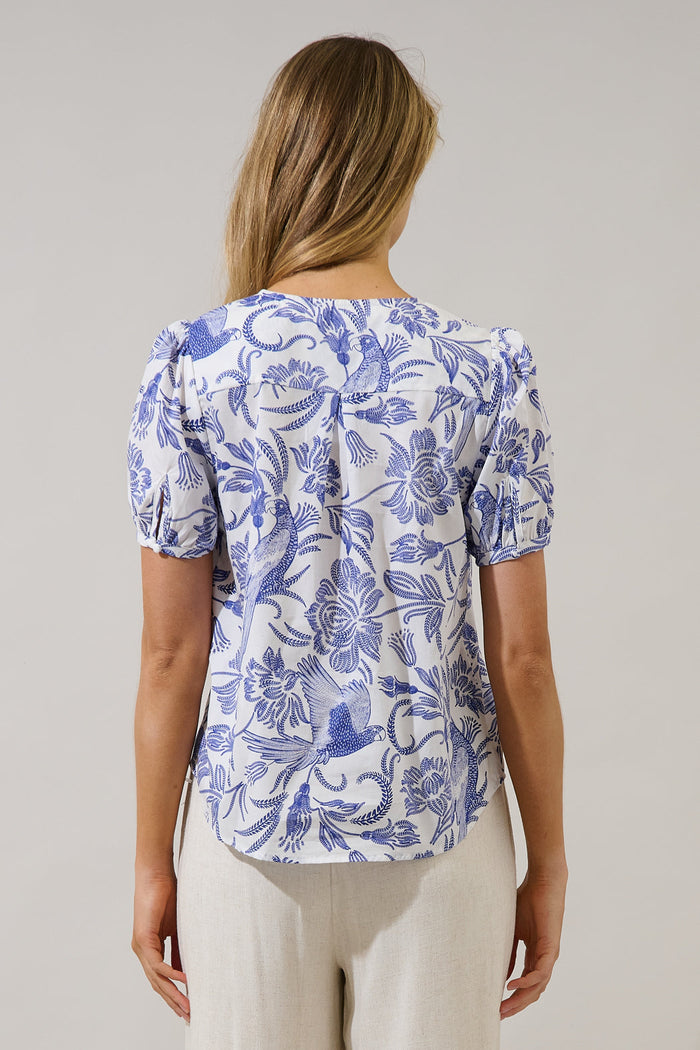 Hiller Button Down Top Virda Floral