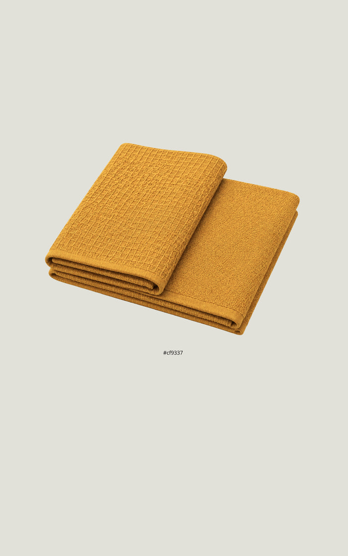 Hinz Premium Mustard Bath Sheet Towel – 100% Combed Cotton Waffle Texture