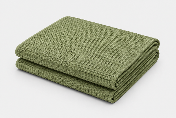 Hinz Premium Sage Green Bath Sheet Towel – 100% Combed Cotton Waffle Texture