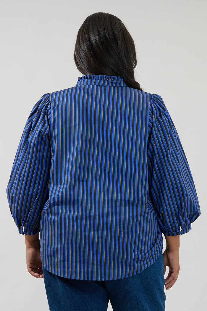 Ima Button Up Top Stripe Curve