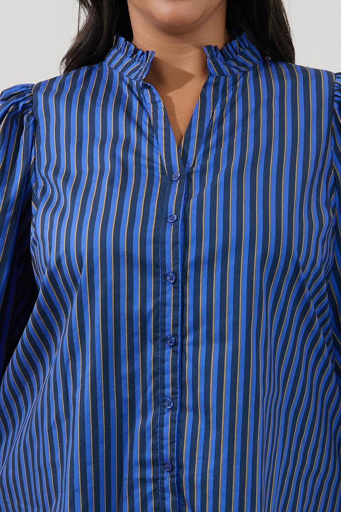 Ima Button Up Top Stripe Curve