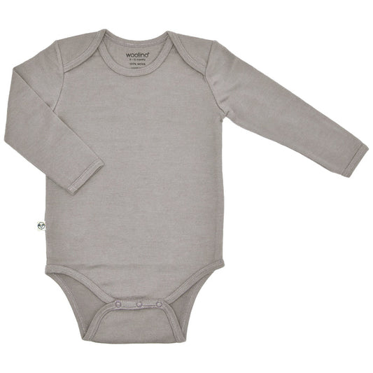 Imperfect Baby Bodysuit, Long Sleeve, Merino Wool, Dove
