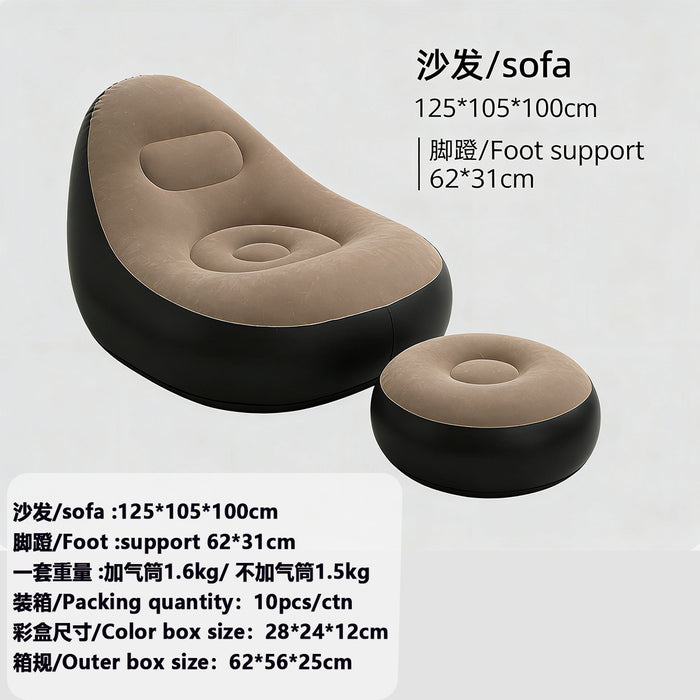 Inflatable sofa chair + foot pump