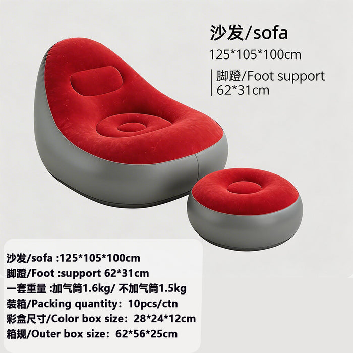 Inflatable sofa chair + foot pump