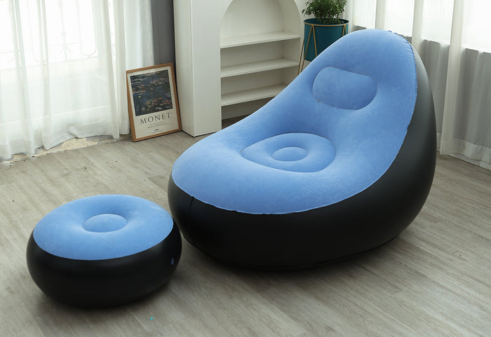 Inflatable sofa chair + foot pump