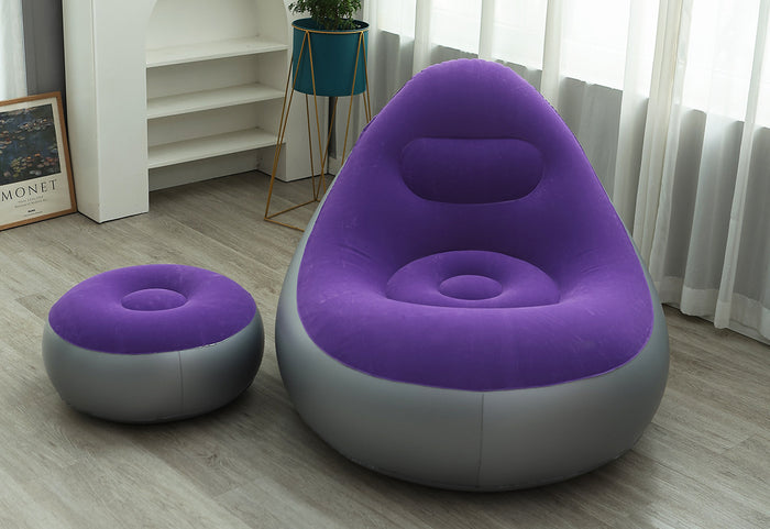 Inflatable sofa chair + foot pump