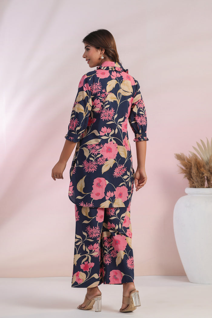 Ink Enigma Cotton Palazzo Loungewear Set
