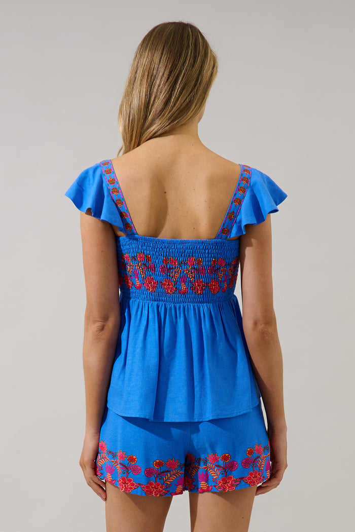 Isela Smocked Peplum Top Keizer Floral