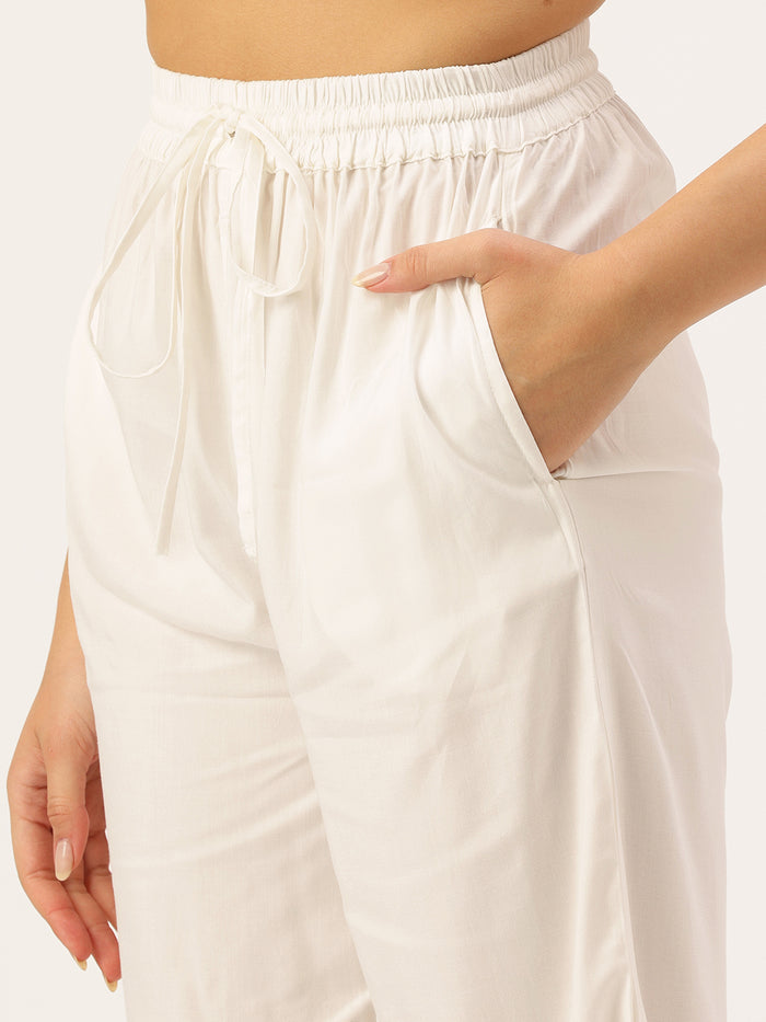 Ivory Tunic with Palazzos & Shrug, Co-Ords, co-ord set, 3 piece set, ethnic wear co-ord set, shrug set, ivory co-ord set