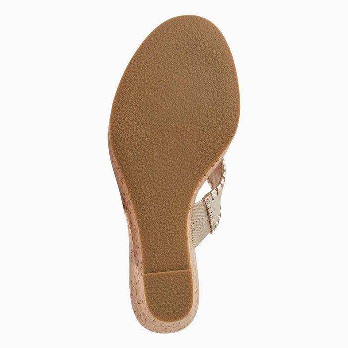 Jack Rogers High Wedge - Metallic Nappa - Platinum
