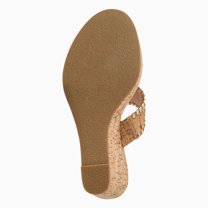 Jack Rogers High Wedge Cork/Metallic/Nappa - Cork/Gold