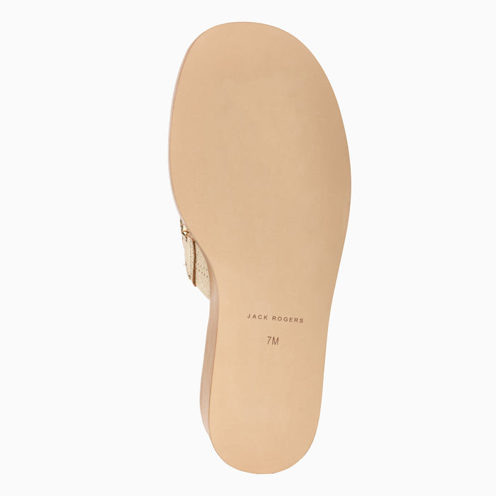 Jack Rogers Stacked Mid-Wedge - Metallic Nappa - Platinum