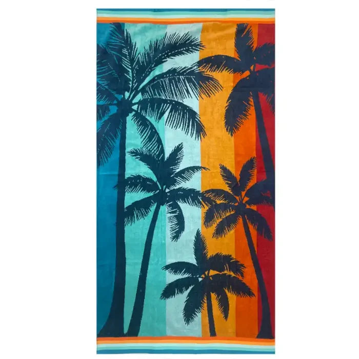 Jacquard Cotton Beach Towel - Palm tree Design