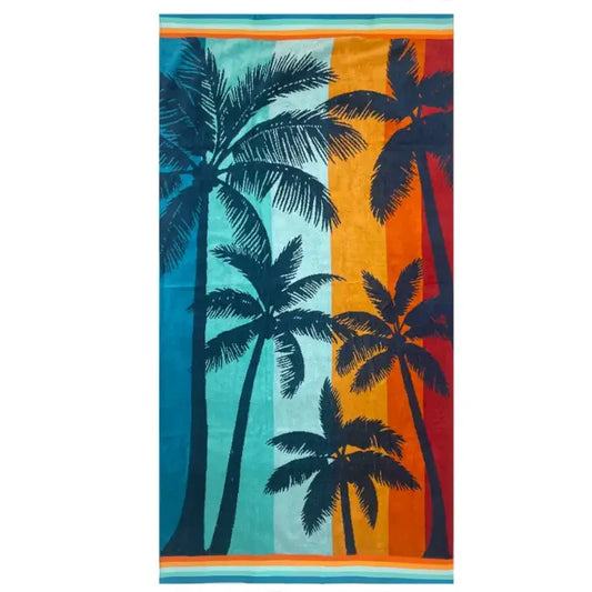 Jacquard Cotton Beach Towel - Palm tree Design
