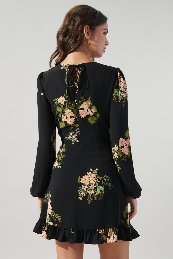 Jasleen Floral Ruffle Flounce Mini Dress