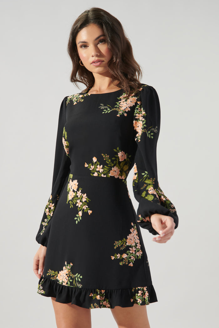 Jasleen Floral Ruffle Flounce Mini Dress